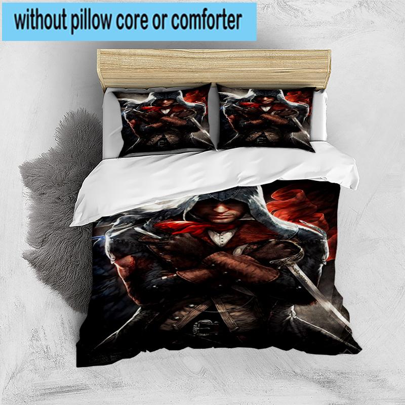 1PC Assass Warrior 3pcs Bedding,Including 1pc Duvet Cover And 2pcs Pillowcases Perfect for Christmas,Ideal for Bedroom, Dormitory