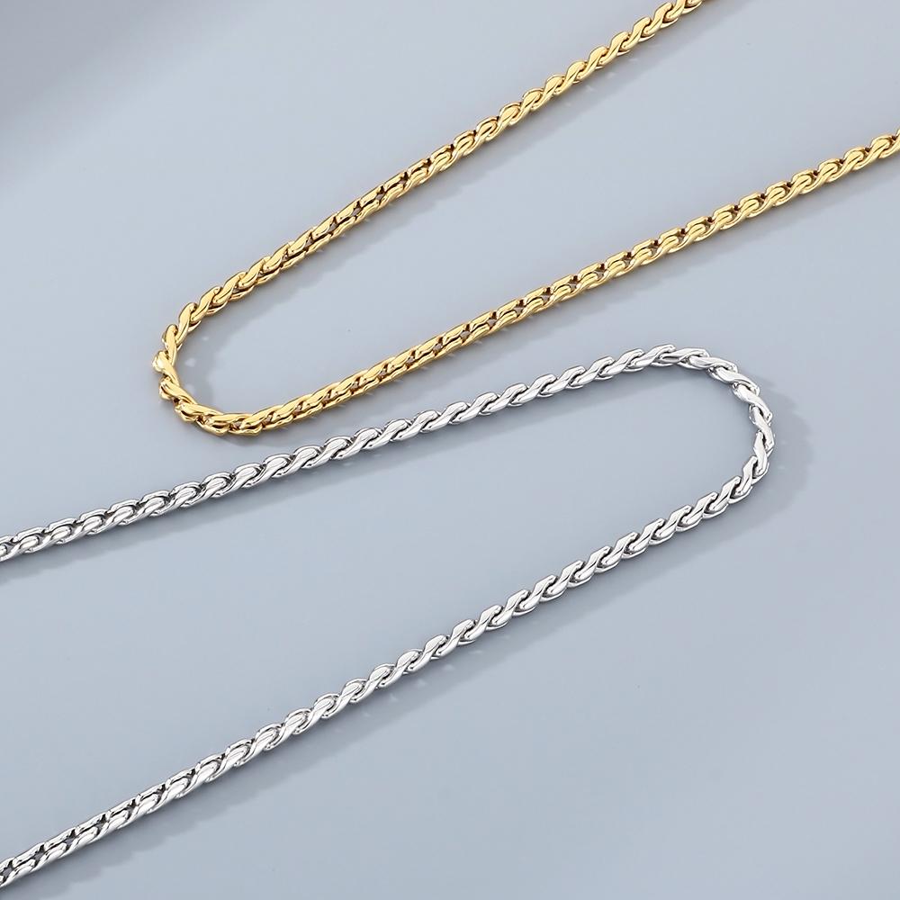 Geflochtene Edelstahl Gliederkette Halskette Herren 65CM Länge 4MM Breite Herrenketten Halsketten Schmuckzubehör Choker Mann Männlich