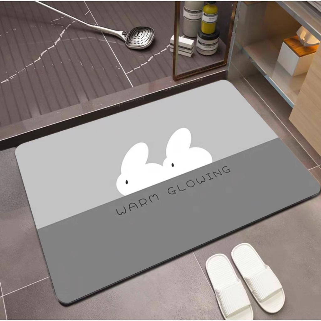 HOMZY Super Absorbent Diatom Mud Non-slip Bathroom Mat Toilet Anti-skid Bathtub Foot Mat Kitchen Living Room Floor Mat Home Decor