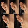 RINNTIN SMOE04 Factory  925 Sterling Silver Round Cut 4 Claw VVS Moissanite Earrings for Men and Women