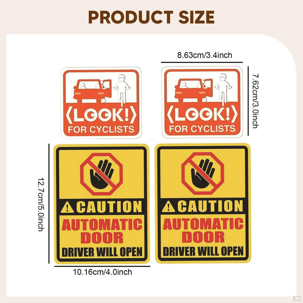4 Pieces Automatic Door Sticker,Cling,Do Not Touch,Waterproof Weatherproof Vehicle Decals Warning