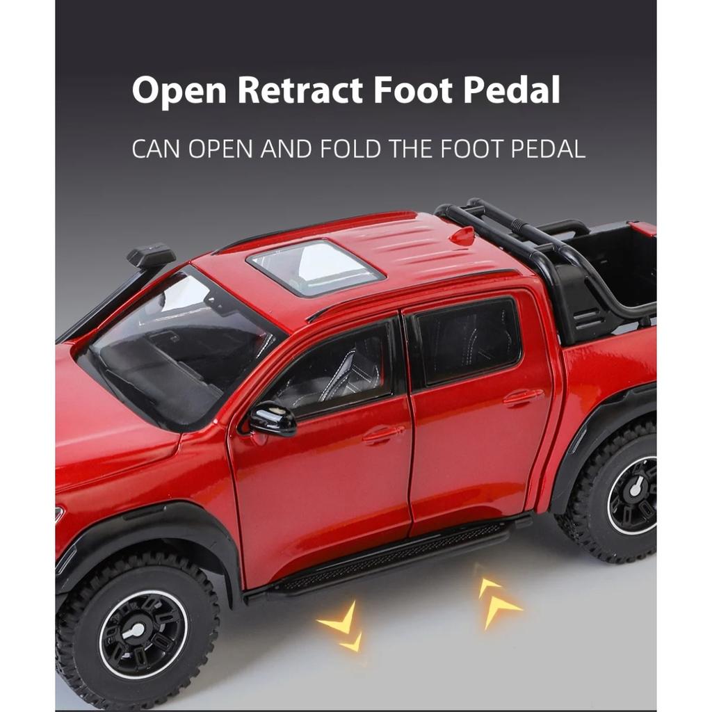 1/24 Scale Great Wall Motor GWM Cannon POER Off Road SUV Alloy Diecast Car Model Sound & Light Collection of Hobby Decorative Gift Boy