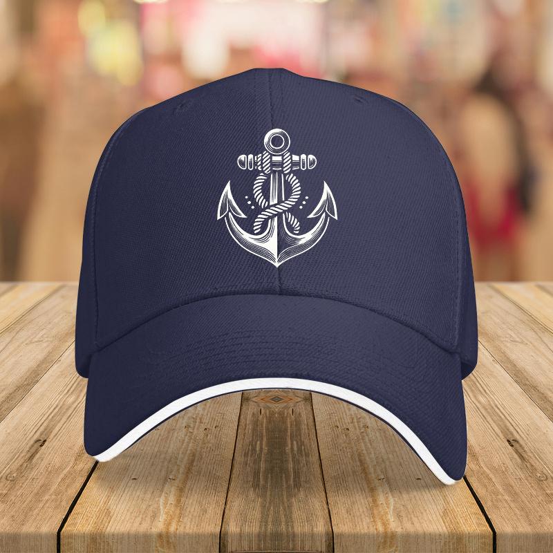 Nautical Anchor Rope Baseball Cap Polyester Adjustable Unisex Outdoor Casual Adventure Gear