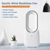 Portable Table Fan 11.8 Inch Bladeless Fan Colorful Light Small Personal Cooling Fan Bedroom
