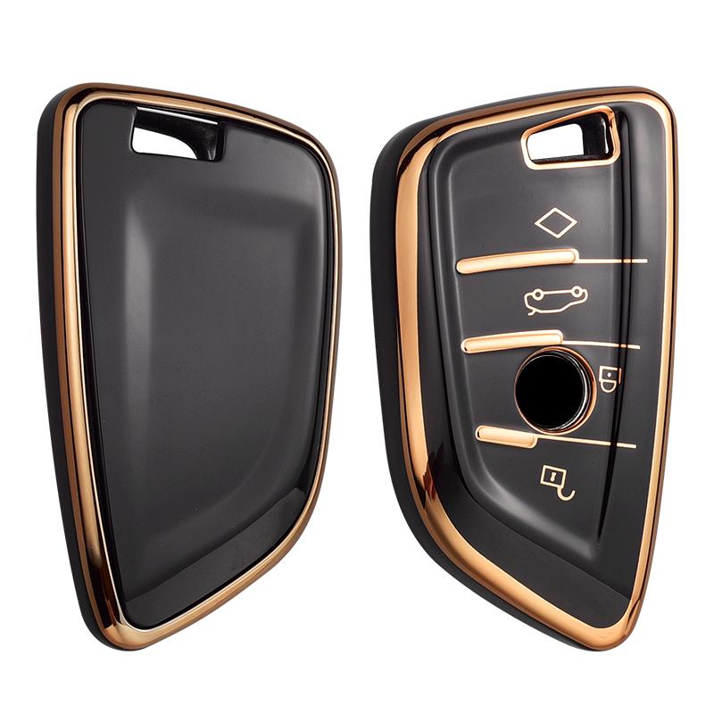 

Kuvi TPU Чехол для ключа-брелока с пультом управления автомобилем для BMW X1 X3 X4 X5 X6 F15 F16 G30 3 5 7 Серии G11 F48 Аксессуары Брелок чёрный