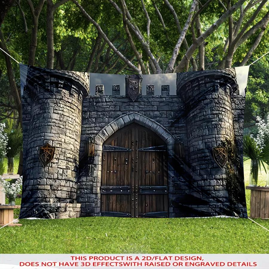 Castle Gate Party Banner, Vintage Style, for Party Photo Booth Indoor Outdoor Decor