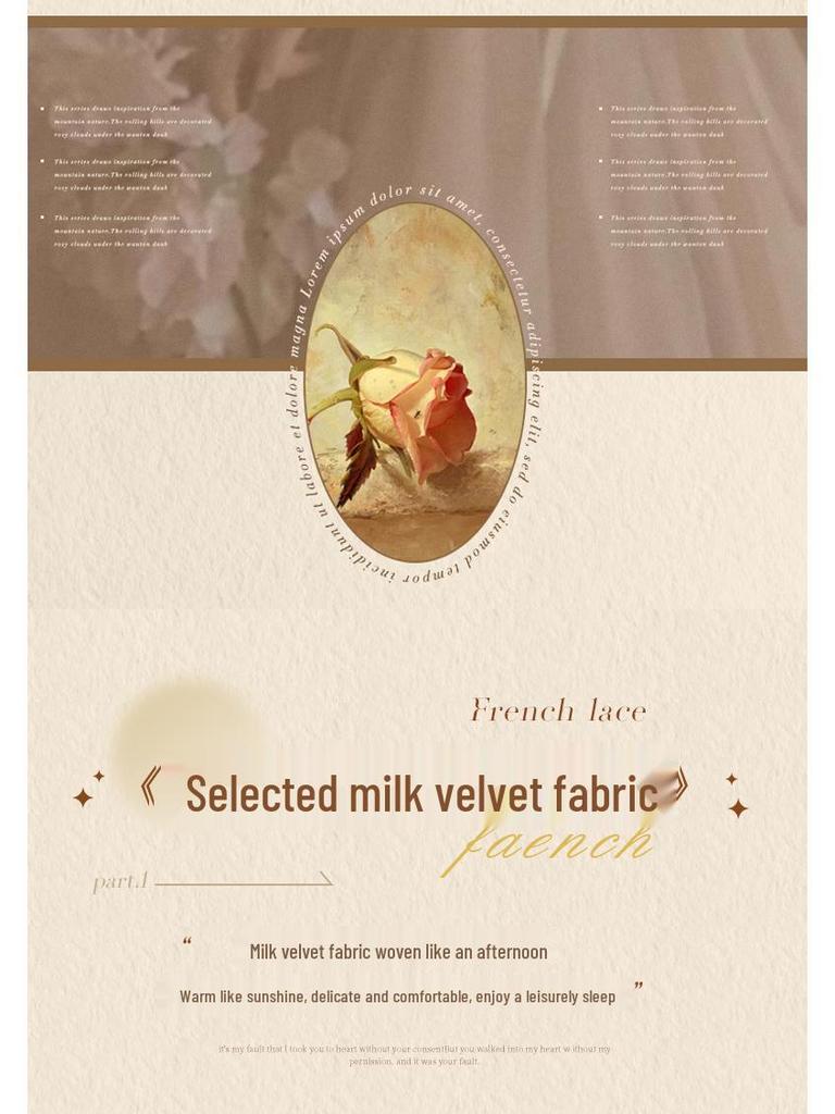 New Elegant Matte Milk Velvet French Lace Princess Style Bedspread Set