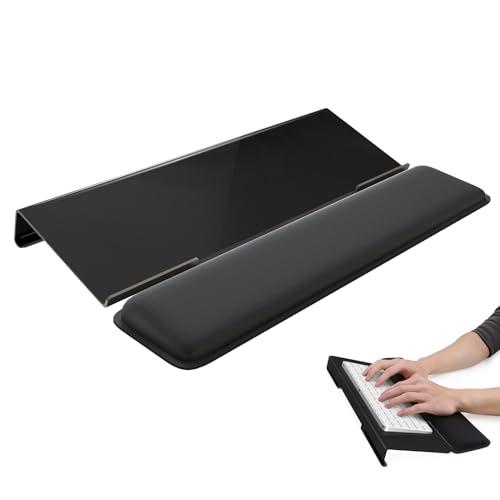 Desk Keyboard Holder with Wrist Rest Comfortable Typing Heightened Base Black