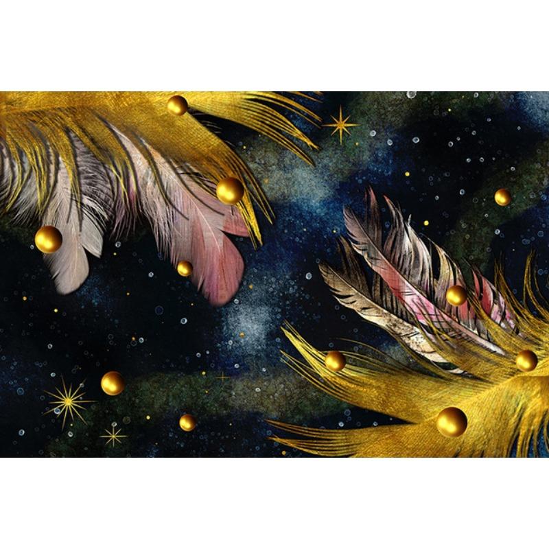 

Роскошное скандинавское искусство, перо, жемчуг, холст, картина, настенные художественные постеры, принты, настенные панно для гостиной, дома, стены, декор куадрос 20x30cm no frame безопасность желтый