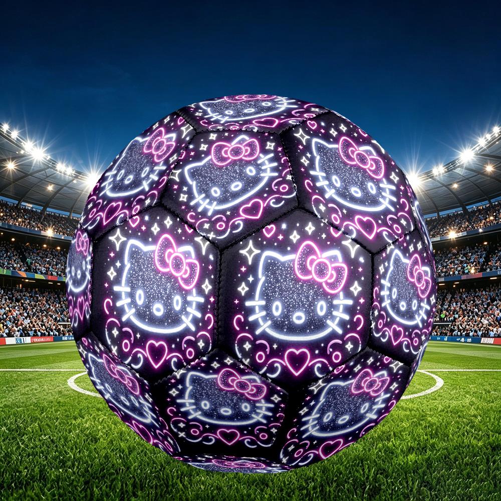 1pc Hello Kitty Pattern Football, Standard Size 5 Soccer Ball Stylish Sport Football for Competition Play and Training