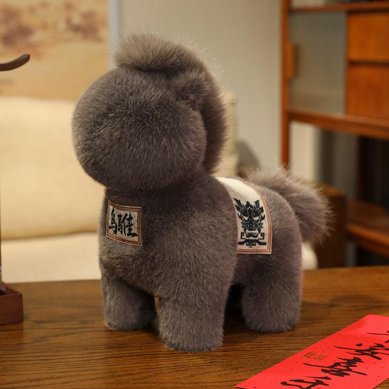 

Non-Toxic New Year Mascot Red Horse Plush Toys Stuffed Pretty Horse Doll Festive Decor 25cm