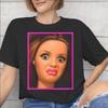 Camiseta Estampada com Boneca Meme Cara de Nojo Babe para Homens Mulheres 100% Algodão Camiseta Roupa