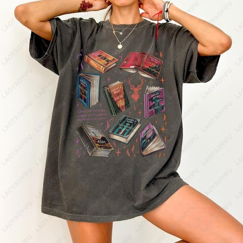 Fantasy Book Fan Gift Velaris Book Lovers Printed Tops SJM Inspired Design Bookish The Bat Boys Court Of Dreams Cotton Shirts