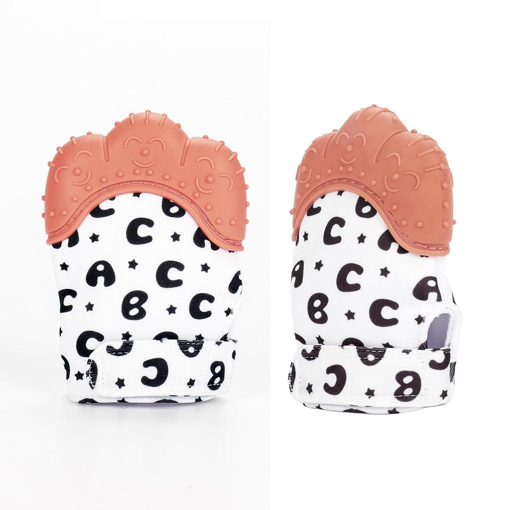 Newborn Anti-Scratch Chewable Teething Mittens - Silicone Baby Hand Protection for Autumn/Winter