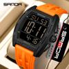 SANDA 6328 Fashion Cool Electronic Watch 5ATM Waterproof, Seismic, and Drop Resistant Large Digital Night Light Men's Watch