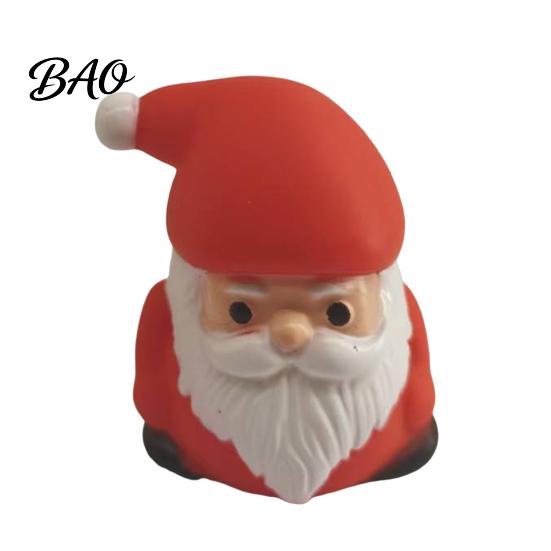 Enamel Christmas Figurines for Kids Vinyl Figurines, Cute Santa Claus Snowman Reindeer Mini Statue, Holiday Decorations Micro Landscape Small Desktop