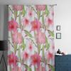 Tropical Flowers Leaves Sheer Curtains for Living Room Transparent Tulle Window Curtain Bedroom Kitchen Home Decor Veil Drapes