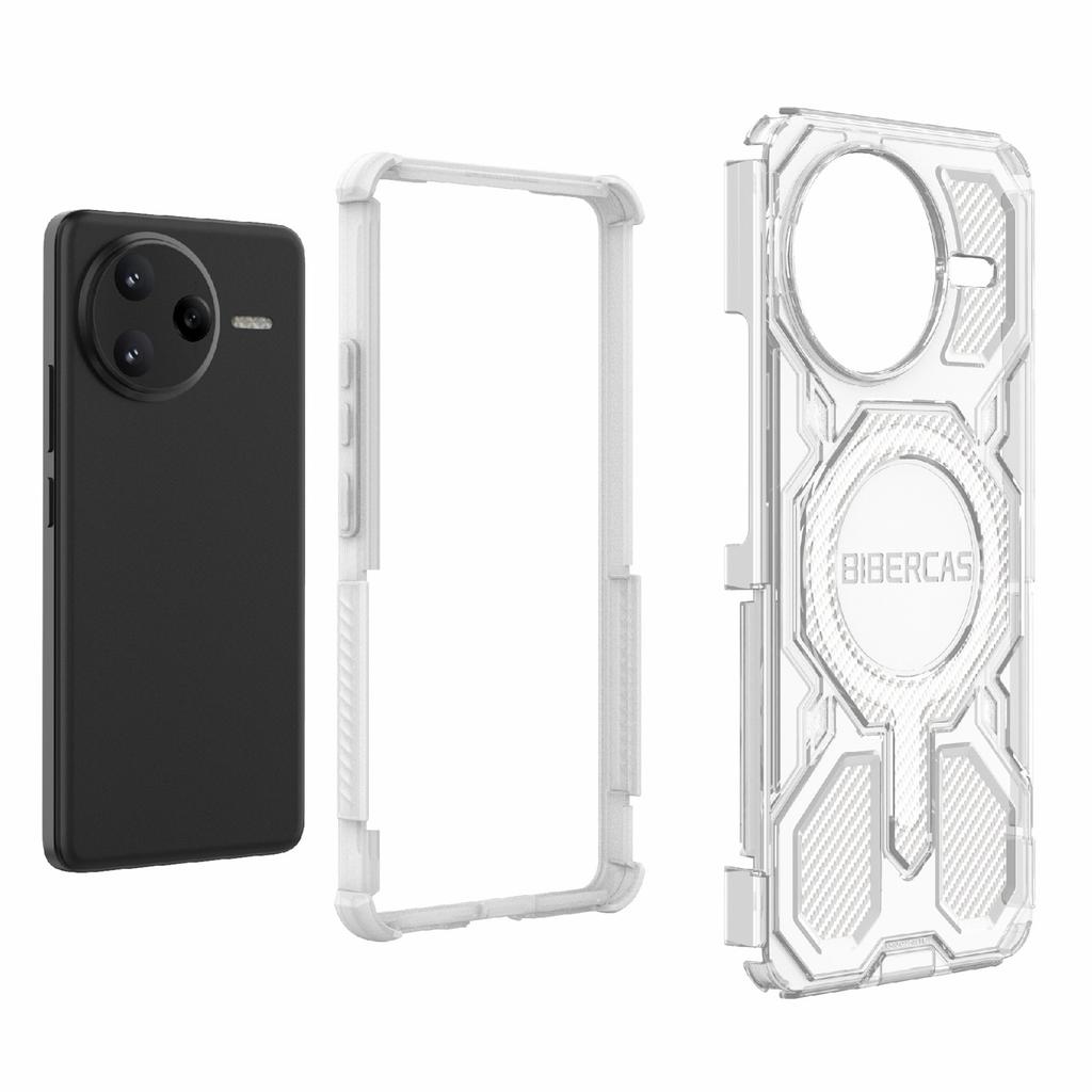 BIBERCAS J-16 Transparent Series For Xiaomi Poco F7 Ultra 5G/Redmi K80 Pro 5G Case Compatible with MagSafe TPU+PC Phone Cover