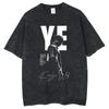 Rapper Kanye West Late Registration Tour 2005 Vintage Man Short Sleeve Tee Washing T Shirt Hip Hop Streetwear T-shirts