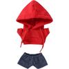 AXLUCE Plush Toy Clothing Set Red Hoodie Denim Pants for 20cm Dolls