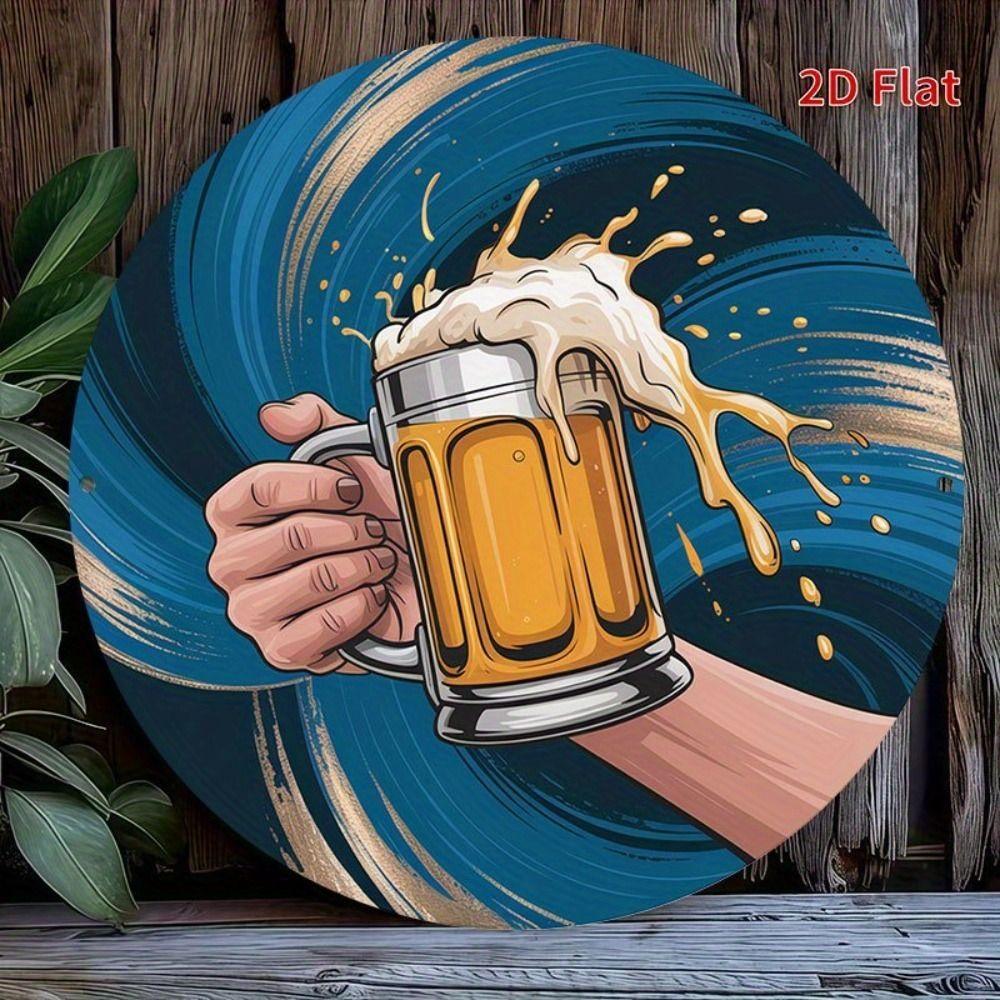 Segno in Latta Metallico Birra Decorazione Murale 20x30cm