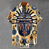 Men's Shirt 3D Retro Geometric Pattern Comfortable and Fashionable Short-sleeved Shirt Large Size Fast Delivery