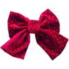 Little Girl Burgundy Bow Tang Suit New Year Hair Clip