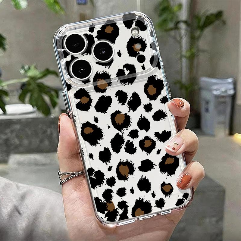 Leopard Print Phone Case For iPhone 17 Pro Max Coque iPhone 16 15 14 13 Pro Max 11 Clear TPU Silicone Soft Cover