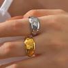 Stainless Steel Rings Vintage Irregular Star Opening Finger Rings for Women Fashion Charm Statement Waterproof Jewelry Gifts