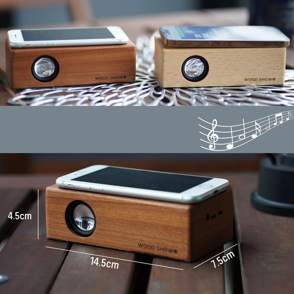 WOOD SHOW Simply Place Speaker for Wooden Smartphone Music Smartphone Music Expands Smartphone Portable No Bluetooth Connection Amplifies Sound Just