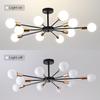 Modern Flush Mount Ceiling Light Metal Art Industrial Ceiling 10 Lights Black Sputnik Painted Finish Chandelier for Kitchen Farmhouse Living Room