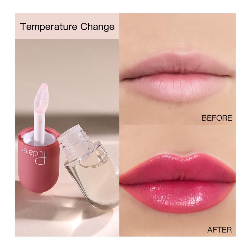 

Pudaier Mini Capsule Lip Gloss Moisturizing Transparent Color Changing Lip Plumping Gloss 4.5ml