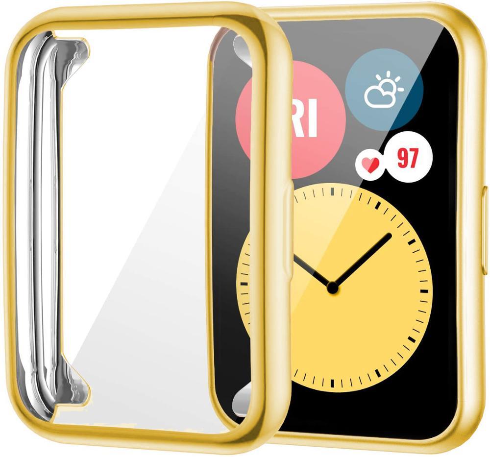 Plated Cover For Huawei Watch fit Case Smartwatch Accessories TPU Bumper All-Around Screen Protector Huawei Watch fit 2 new Case