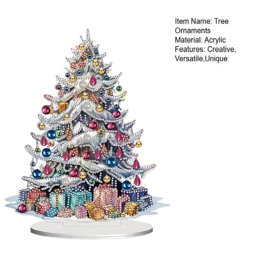 Christmas Tree Ornaments Acrylic Rhinestone Art Painting Table Decor Relaxing Xmas Crafts Unique Festive Holiday Gifts