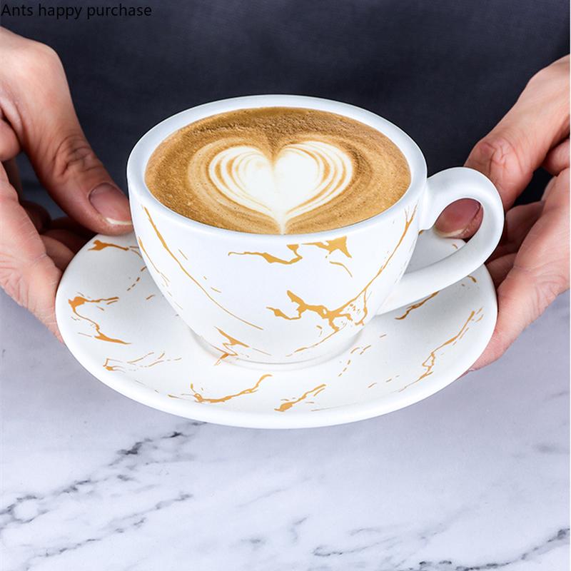 Marbled Ceramic Coffee Mug Espresso Cups Afternoon Tea Cup Milk Tea Cups Coffee Cup and Saucer Set Milk Mug Tea Mugs Drinkware