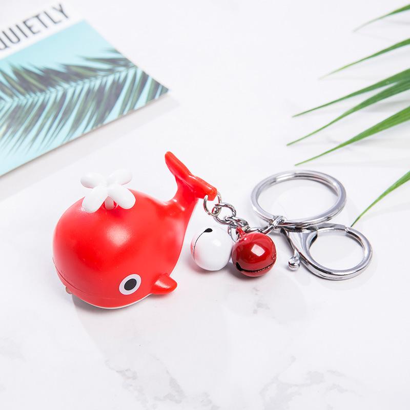 Whale LED Sound Keychain Mini Flashlight & Bag Pendant
