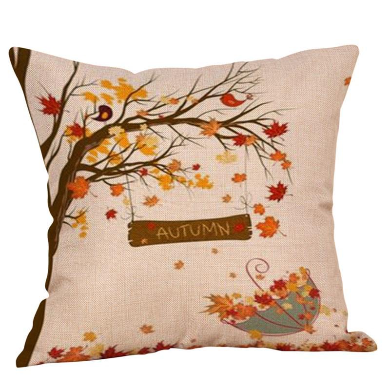 Thanksgiving Maple Leaf Linen Sofa Cushion Cover – Comfortable & Skin-Friendly 45*45cm