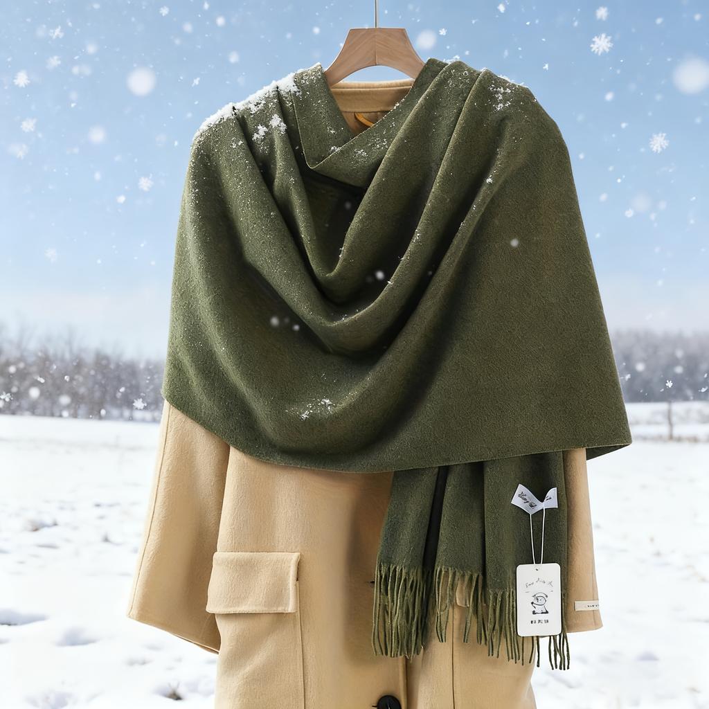 Women'S Shawl Scarf - 300G Soft Burgundy Luxurious Winter Scarf, Thick Warm Outerwear Neckwear, Suitable for Weddings, Parties, And Daily Use
