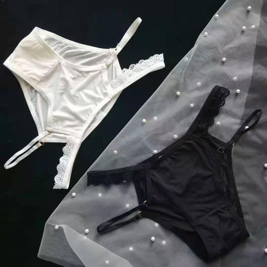 Soldes Panties Dentelle Soie Glacée Taille Basse Femme