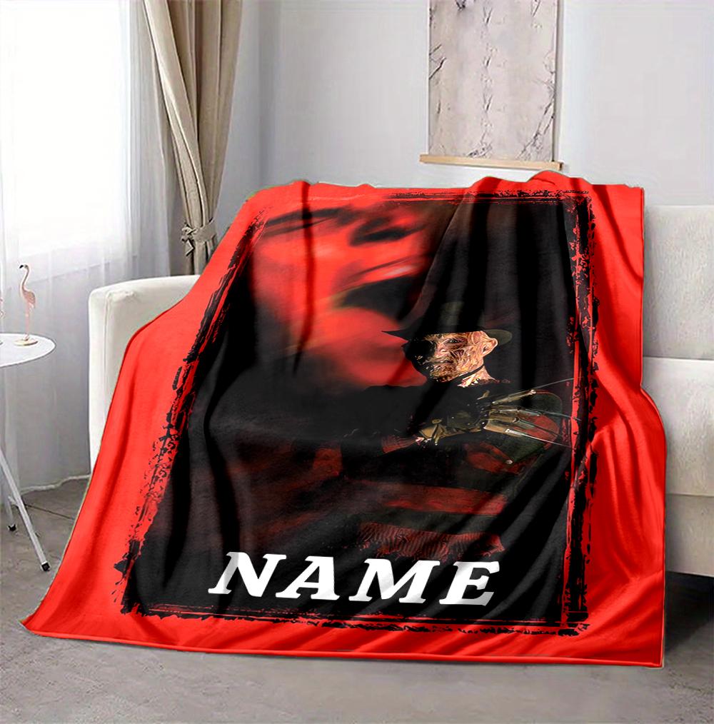 Custom Name Nightmare House Flannel Blanket Throw Blanket Soft Warm Sofa Bed home Decor Unique Gift