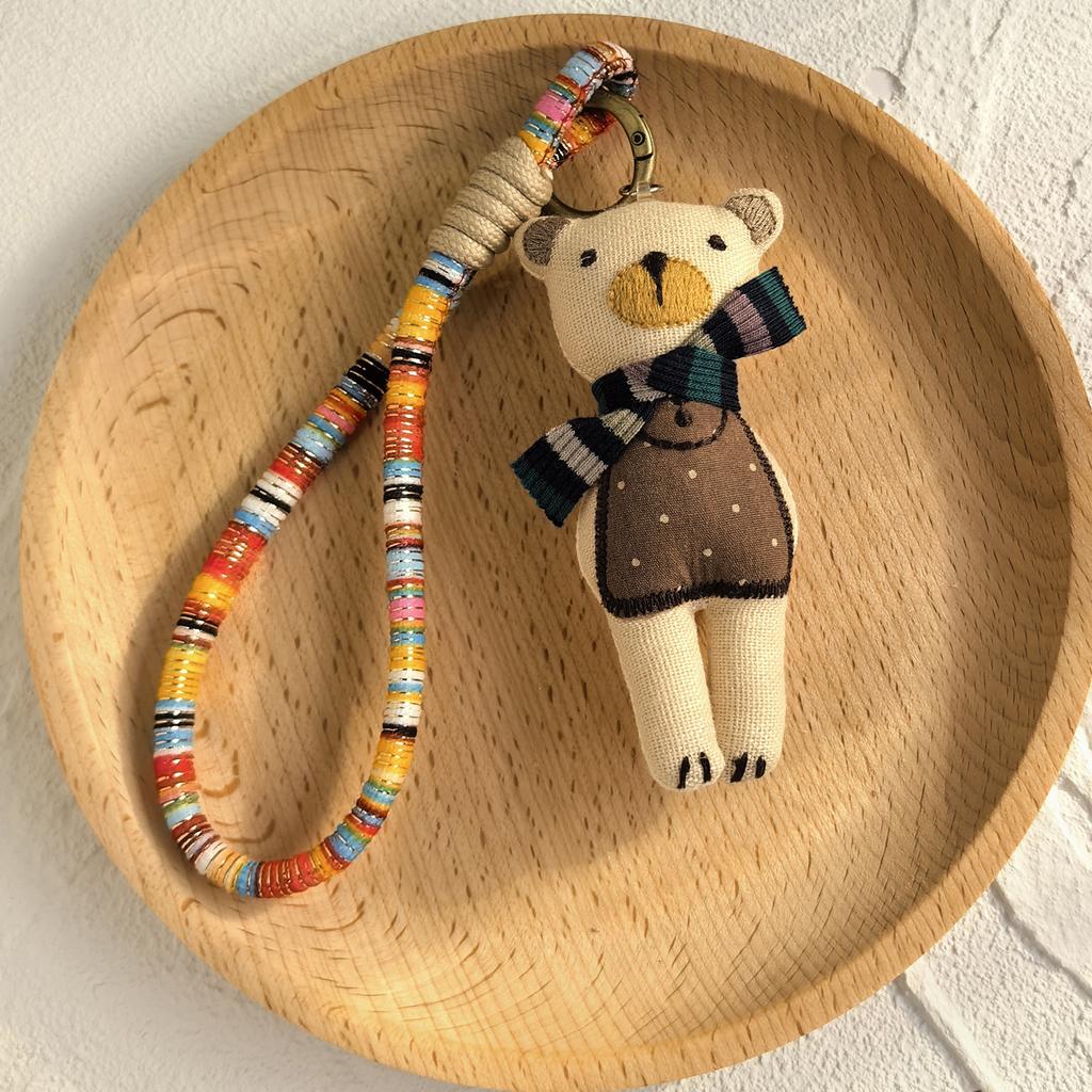 Pendentif de dessin animé en tissu fait main, poupée, porte-clés, accessoires de sac, collection de bijoux d'animaux mignons