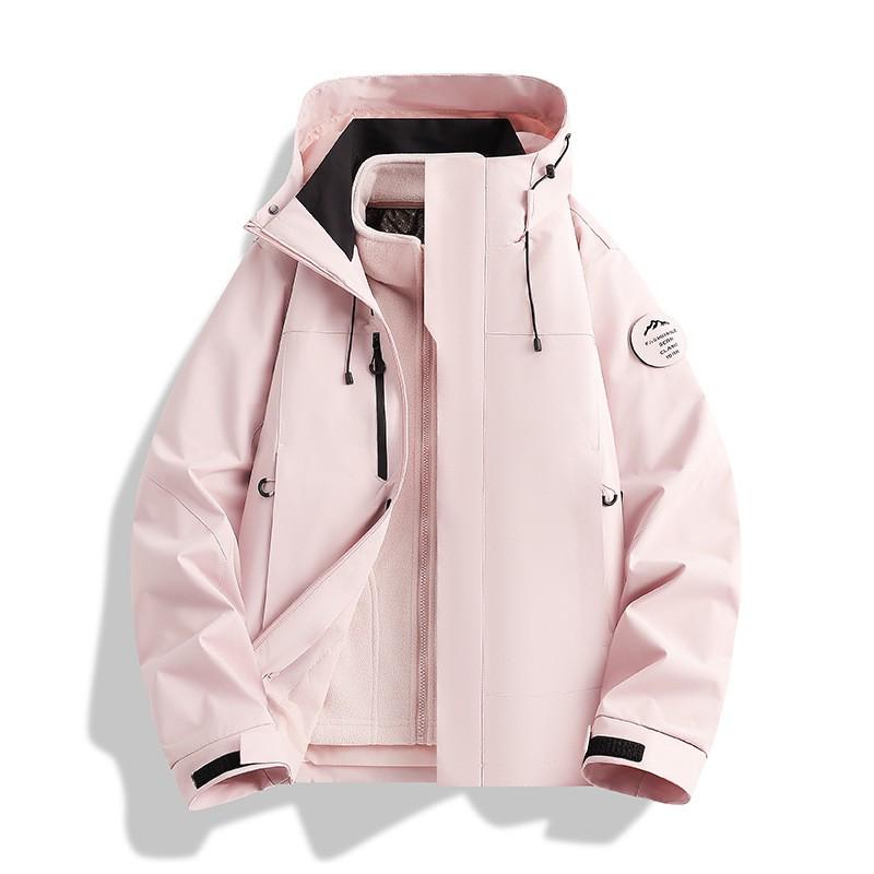 Unisex 3-in-1 Wasserdichte Winddichte Wanderjacke mit Fleece-Innenfutter für Outdoor-Trekking, Camping, Radfahren