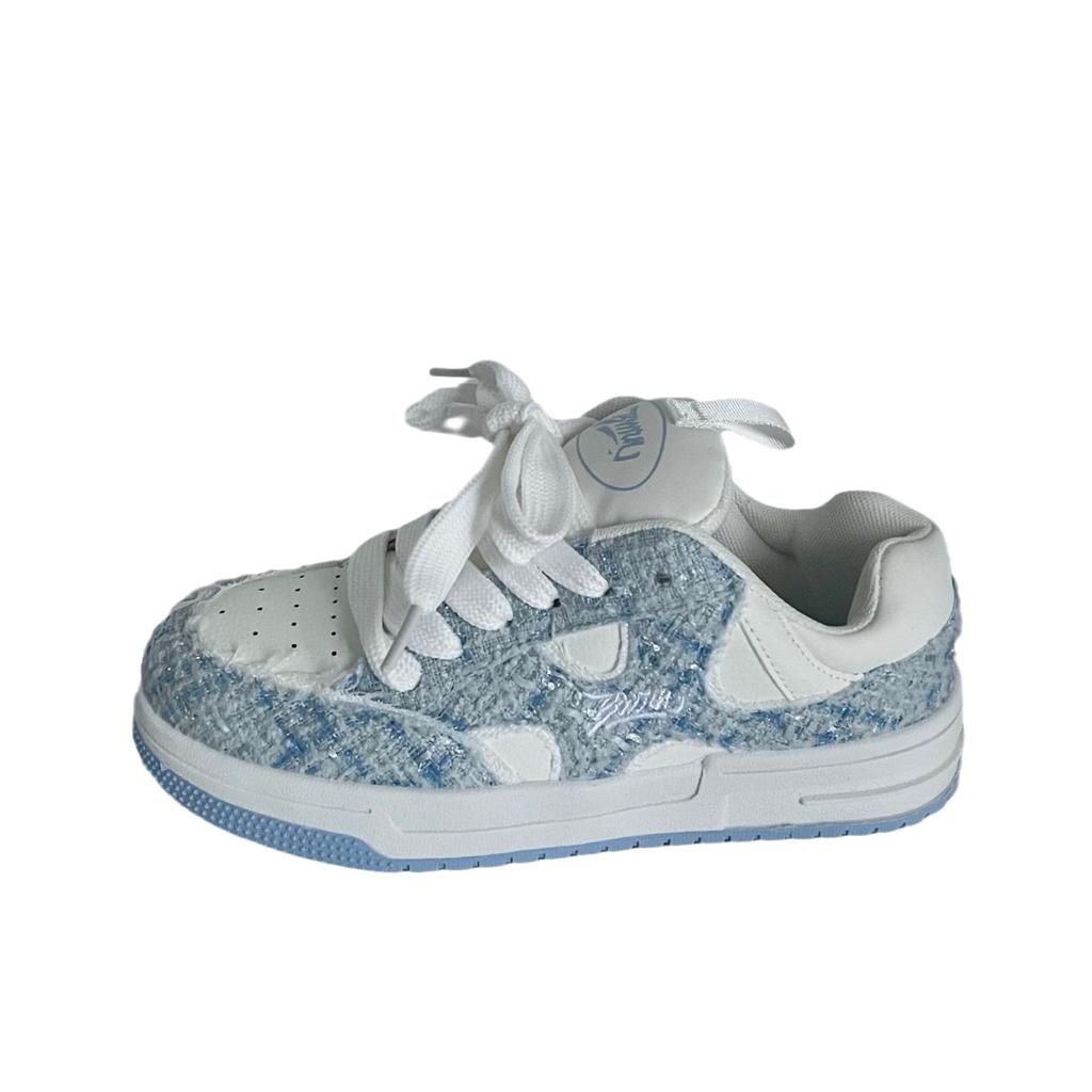 ins student blue retro thick-soled heightening casual bread shoes breathable sports board shoes