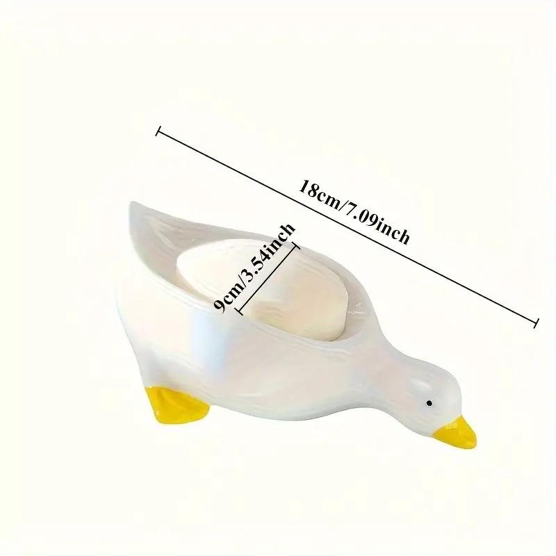 1Pc Self Draining Duck-Shaped Soap Dish with Waterfall Design Convenient for Cleaning and Storage, Bathroom Accessory, Soap Dis