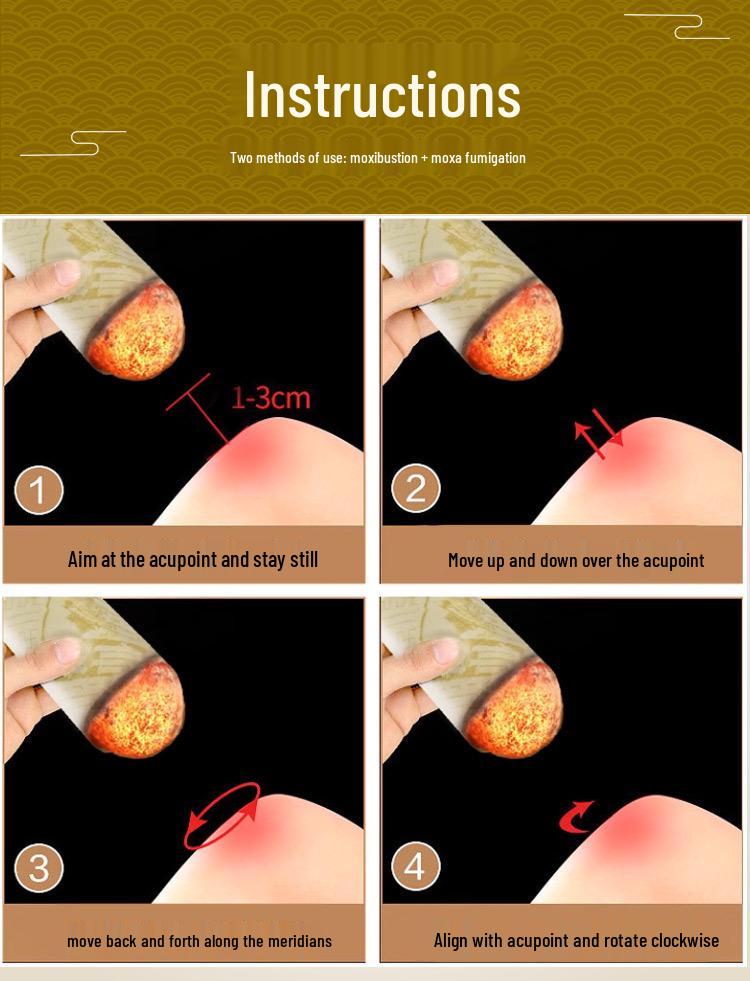 Zhongjing Three-Year Aged Moxa Stick for Home Moxibustion - Relieves Joint Pain and Fatigue