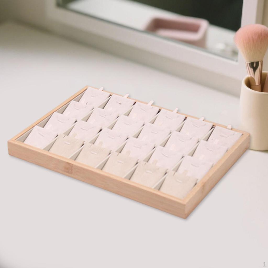 Jewelry Display Tray Holder Organizer Earrings 24 Individual Compartment Multipurpose Gifts Sturdy