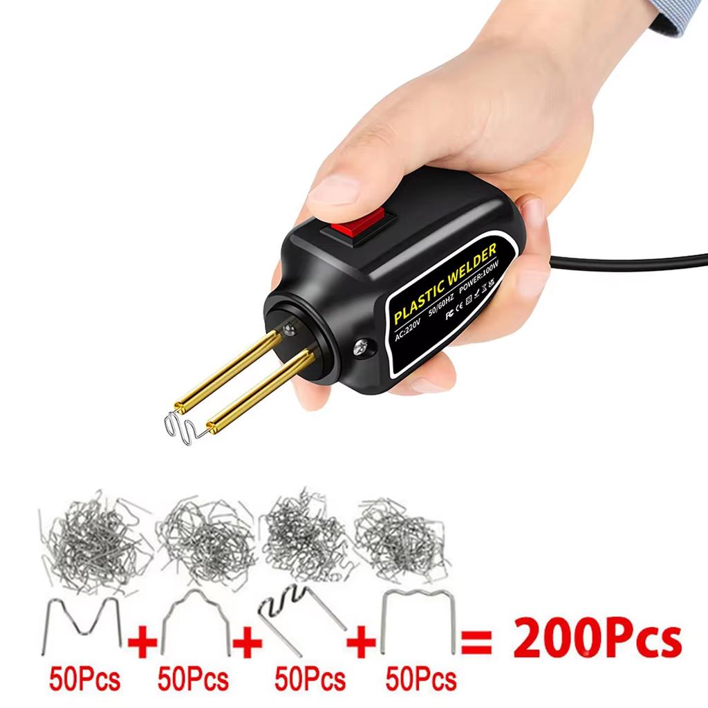 100W Portable Plastic Welder Hot Stapler Plastic Repair Kit Car Bumper Crack Kayak Repair Plastic Welding Machine Soldering Iron
