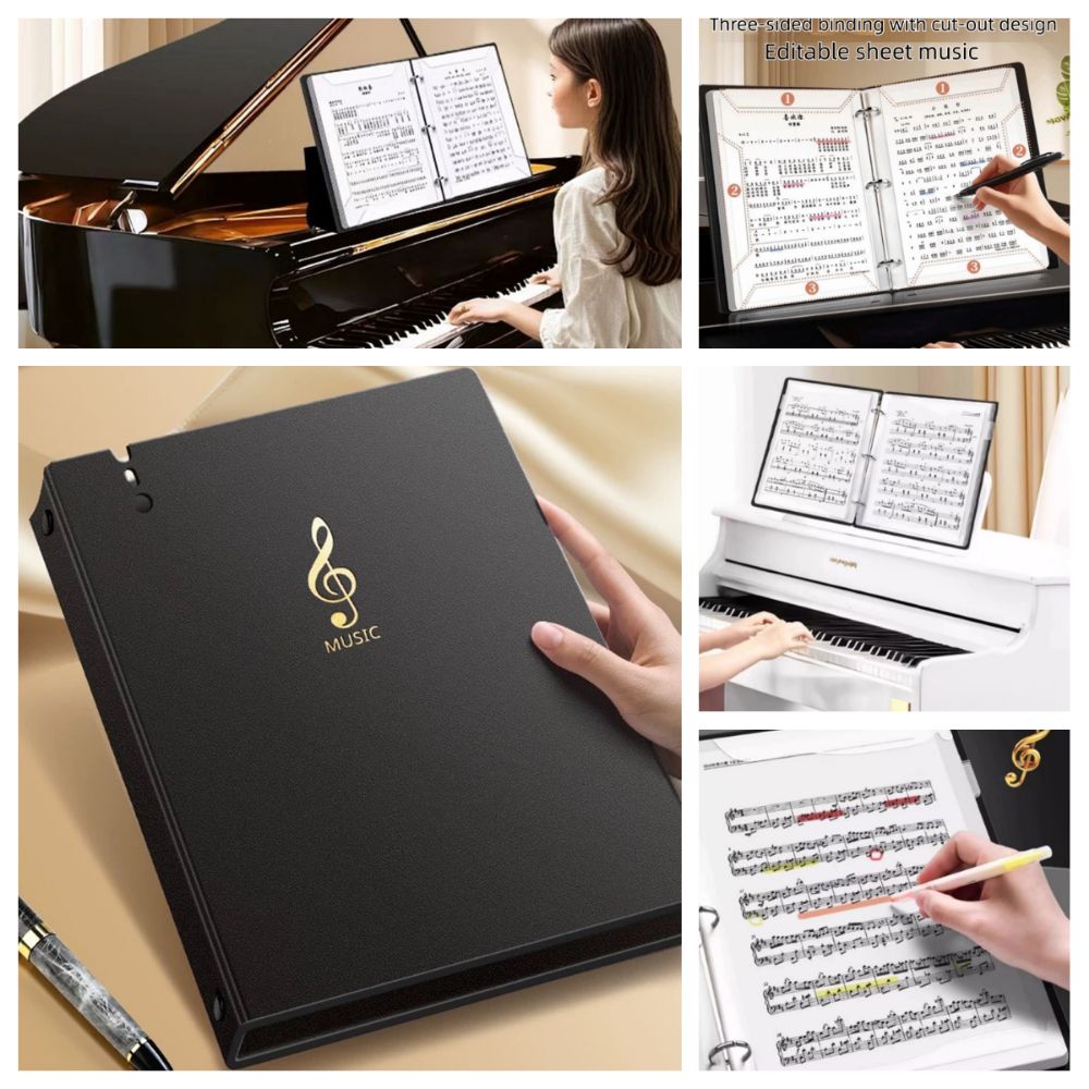 Loose-leaf Storage Sheet Music Folder A4 Document Organizer Piano Score Storage Holder  School Use