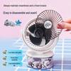 2026 Transparent Desktop Fan - Cute Animal Design, Low Noise, USB Rechargeable, Ideal for Dorms and Homes.