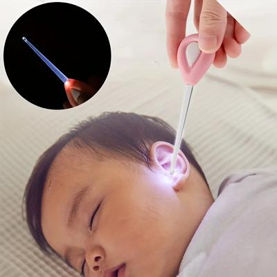 Ear Wax Removal Tool for Baby with LED Light Ear Cleaning Tools Portable Supersoft Silicone Earwax Remover for Audlts and Kids